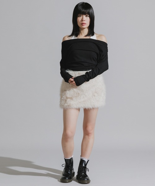 Chick スカート Faux Fur Knit Mini Skirt / フェイクファーニットミニ