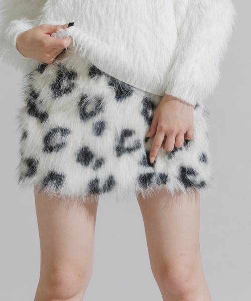 Chick スカート Faux Fur Knit Mini Skirt / フェイクファーニットミニ