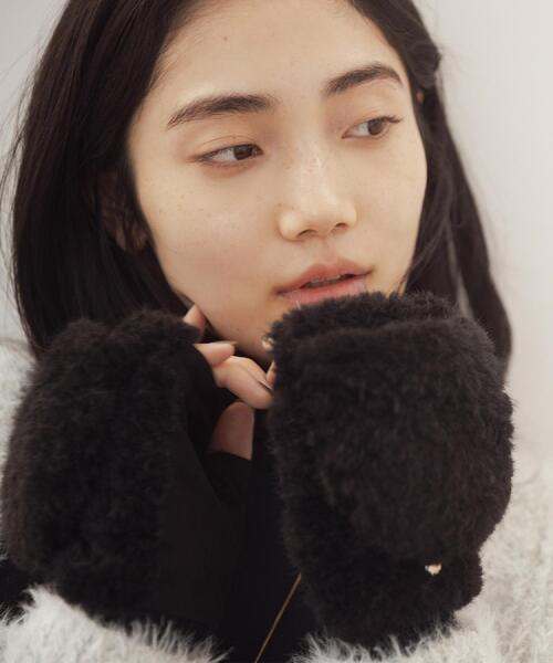 grove（グローブ） 手袋 2WAYフェイクファーミトン レディース