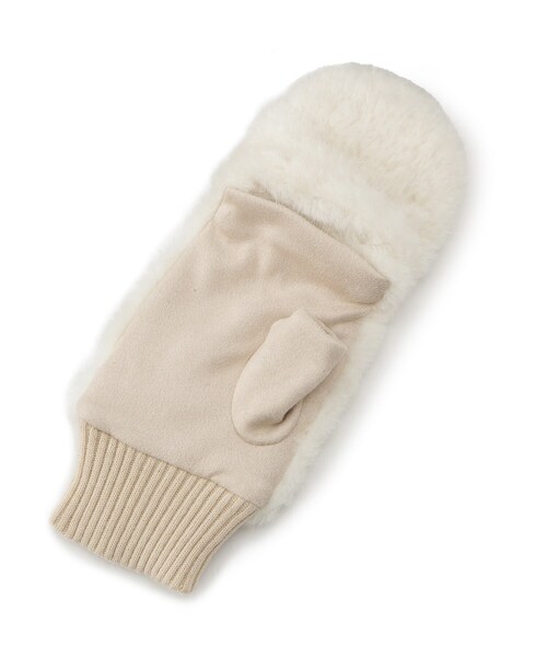 ファー ミトン 手袋 ホワイト エイミーイストワール ファー ミトン