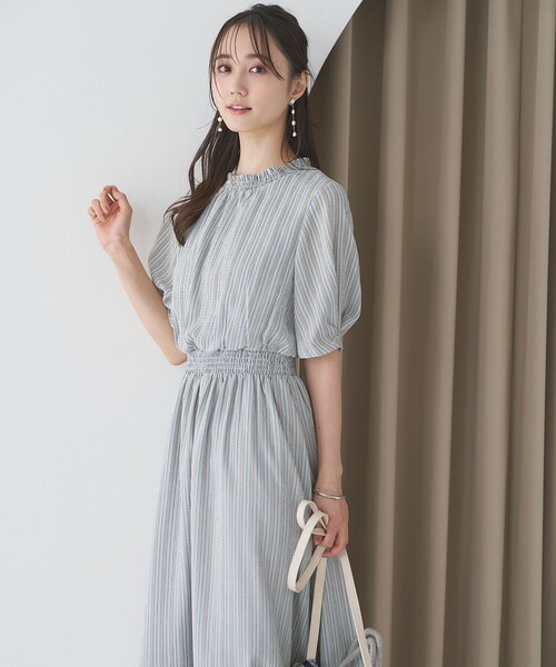 「ANY SIS」 半袖ワンピース 1 ベージュ レディース_画像3