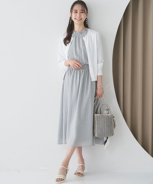 「ANY SIS」 半袖ワンピース 1 ベージュ レディース_画像5