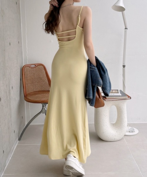 「Eclat one」 キャミソールワンピース FREE ネイビー レディース_画像7