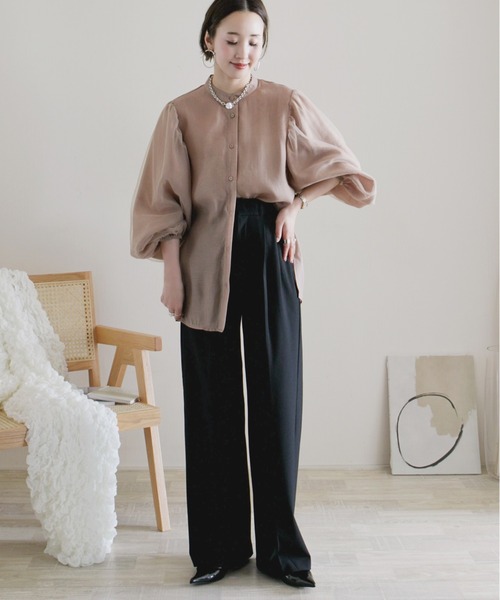 「ECRIRE」 長袖ブラウス M オフホワイト レディース_画像7