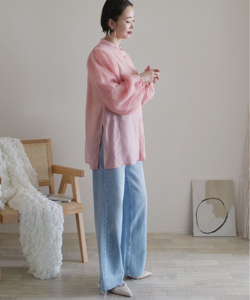 「ECRIRE」 長袖ブラウス M オフホワイト レディース_画像9