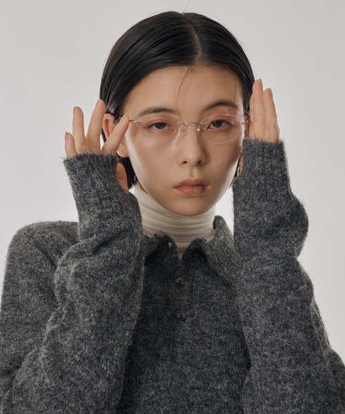 Perushu ニット セーター フィンガーホールショートポロニット