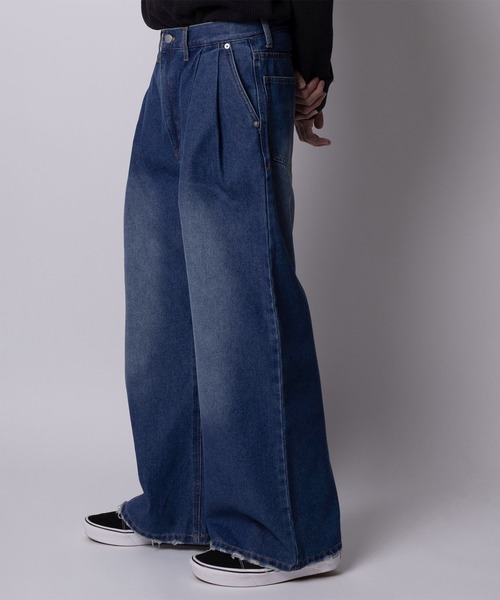 ワイドパンツ ジーンズ デニム デニムパンツ 「78」ブラスト加工