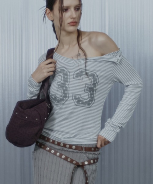SETUPEXE tシャツ 「SETUP‐EXE」33 STRIPE V-NECK TOP 