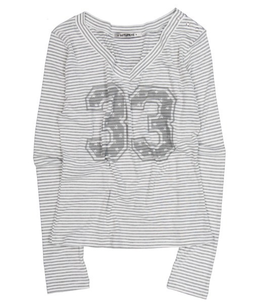 SETUPEXE tシャツ 「SETUP‐EXE」33 STRIPE V-NECK TOP 
