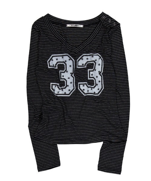 SETUPEXE tシャツ 「SETUP‐EXE」33 STRIPE V-NECK TOP 