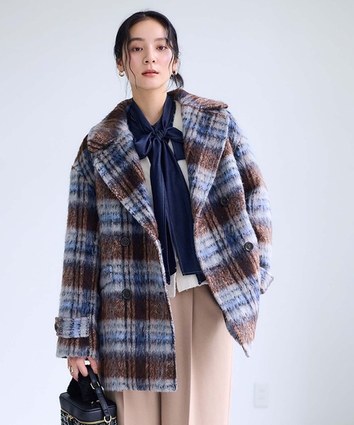 VIS（ビス） ピーコート pコート 「WEB限定」シャギーミディ丈Pコート