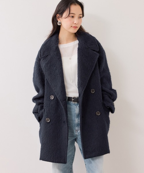 VIS（ビス） ピーコート pコート 「WEB限定」シャギーミディ丈Pコート