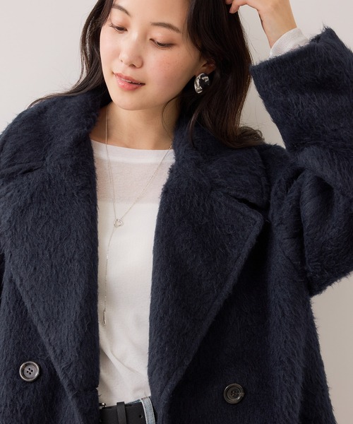 VIS（ビス） ピーコート pコート 「WEB限定」シャギーミディ丈Pコート