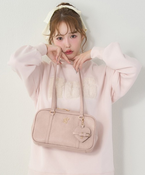 one after another NICE CLAUP ボストンバッグ ハートミラー付き