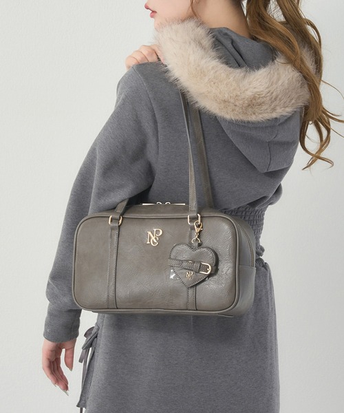 one after another NICE CLAUP ボストンバッグ ハートミラー付き