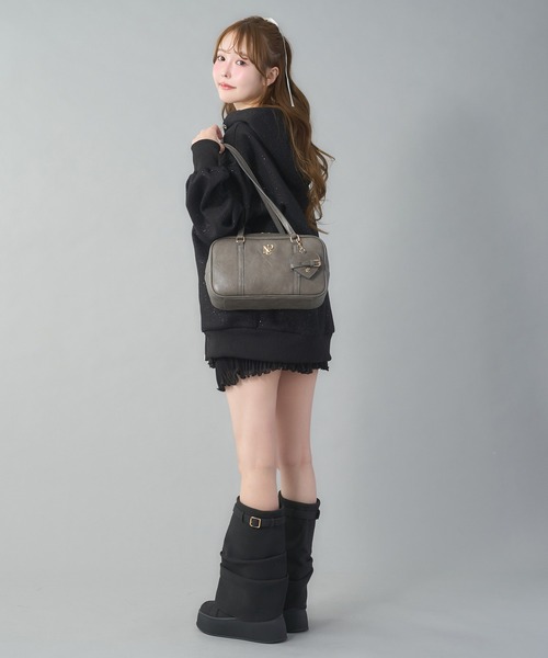 one after another NICE CLAUP ボストンバッグ ハートミラー付き