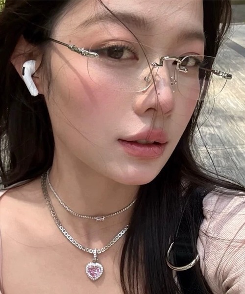 VIBGYOR 伊達メガネ メガネ 眼鏡 リムレスメガネ 韓国系(DAY