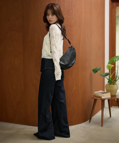 カーディガン flower jacquard lace knit cardigan /フラワー