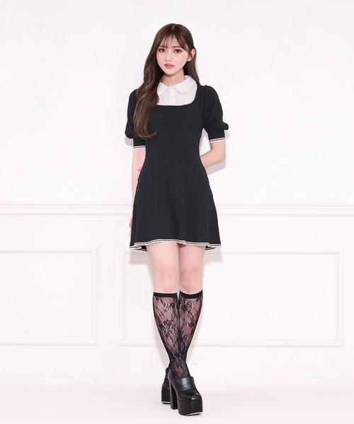 「apres jour」 半袖ワンピース X-LARGE ネイビー レディース_画像2