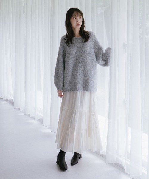 archives（アルシーヴ） スカート シャイニー切替ティアードスカート