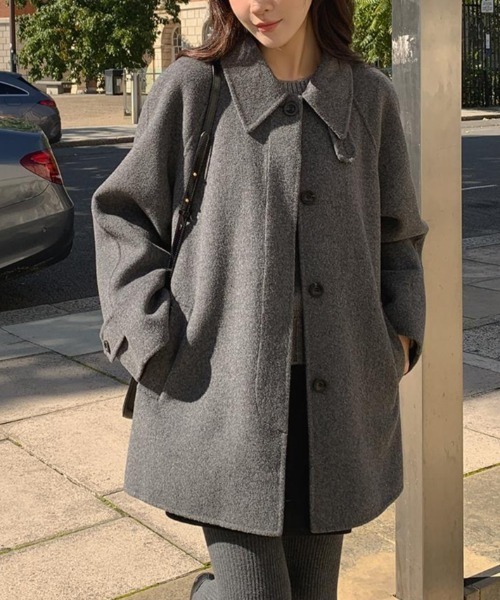 FAVORITO コート チェスターコート スタンドカラーシングルブレスト