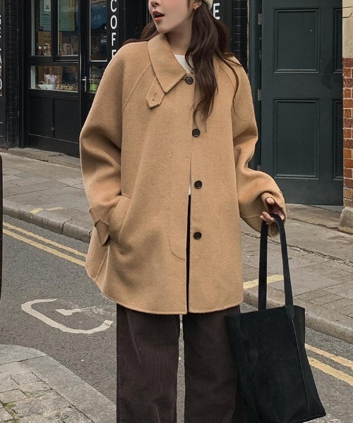 FAVORITO コート チェスターコート スタンドカラーシングルブレスト