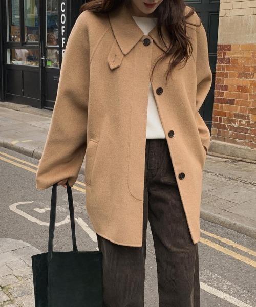 FAVORITO コート チェスターコート スタンドカラーシングルブレスト