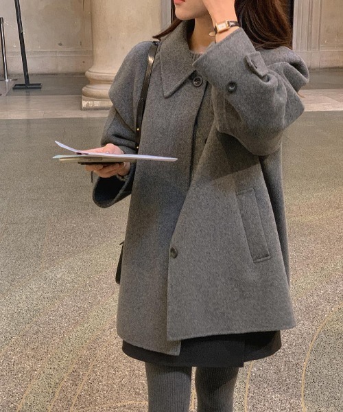 FAVORITO コート チェスターコート スタンドカラーシングルブレスト