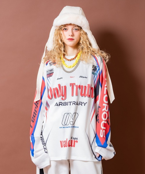tシャツ a.p.o.v. レーシングゲームシャツグラフィックメッシュ