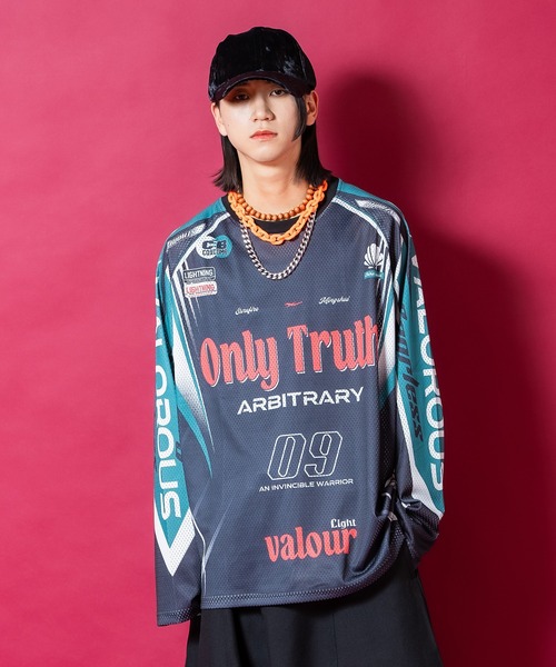 tシャツ a.p.o.v. レーシングゲームシャツグラフィックメッシュ
