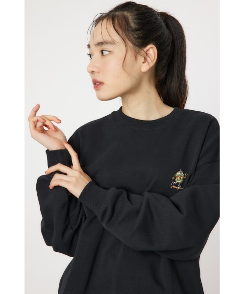 「RODEO CROWNS WIDE BOWL」 スウェットカットソー LARGE グレー×ホワイト レディース_画像2