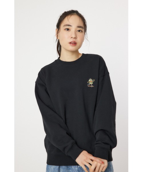 「RODEO CROWNS WIDE BOWL」 スウェットカットソー LARGE グレー×ホワイト レディース_画像3