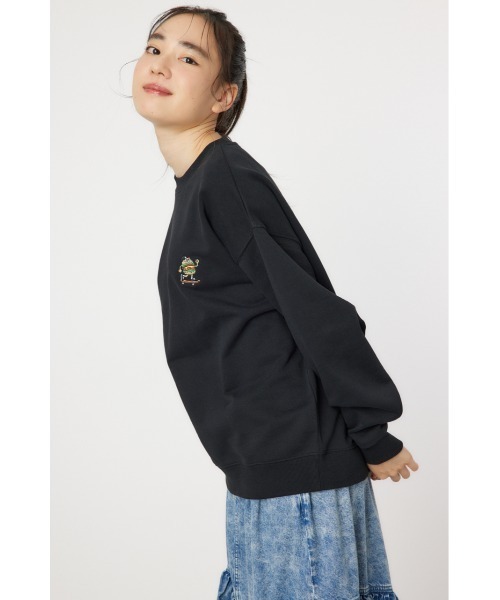 「RODEO CROWNS WIDE BOWL」 スウェットカットソー LARGE グレー×ホワイト レディース_画像4