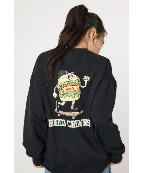 「RODEO CROWNS WIDE BOWL」 スウェットカットソー LARGE グレー×ホワイト レディース_画像5