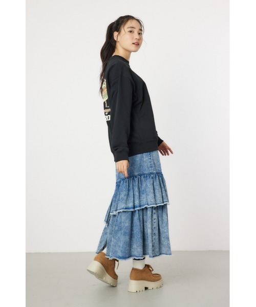 「RODEO CROWNS WIDE BOWL」 スウェットカットソー LARGE グレー×ホワイト レディース_画像7