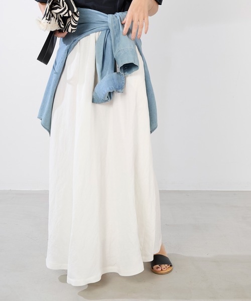 「MICA&DEAL」 ロングスカート FREE オフホワイト レディース_画像4