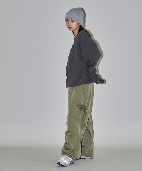 「PUBLUX」 スウェットカットソー フリ- グレー レディース_画像7