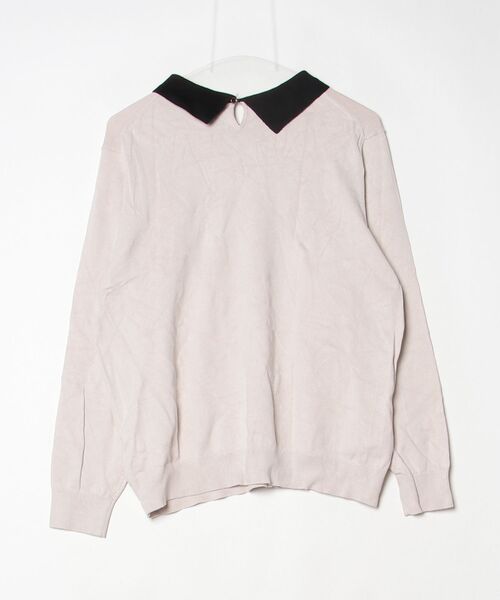 「7days Life Styling」 長袖ニット 3L ホワイト レディース_画像2