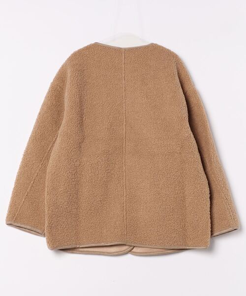 「aimoha」 ノーカラージャケット LARGE チョコ レディース_画像2
