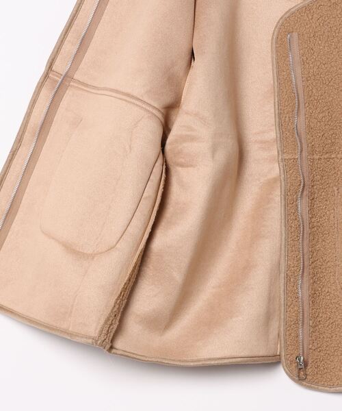 「aimoha」 ノーカラージャケット LARGE チョコ レディース_画像3