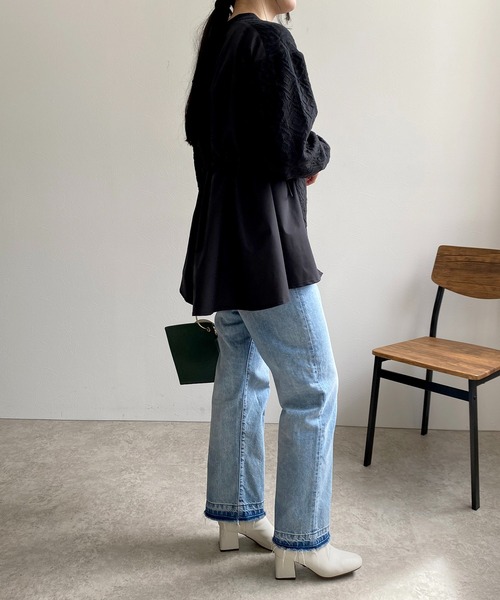 「LHELBIE」 長袖カットソー M ブラック レディース_画像4