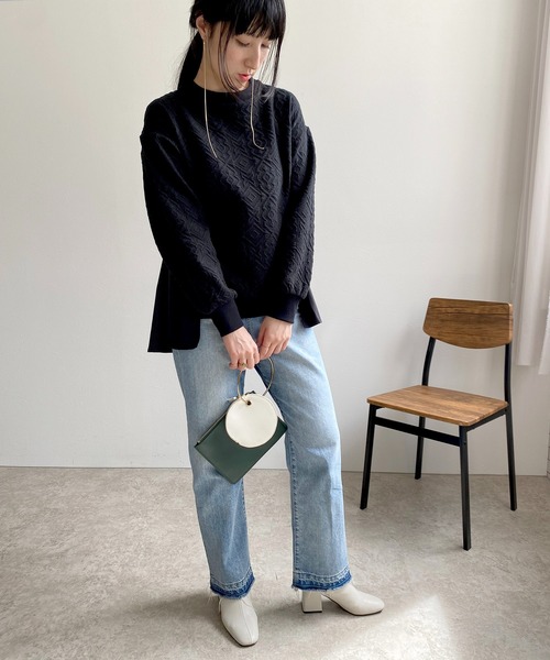 「LHELBIE」 長袖カットソー M ブラック レディース_画像5