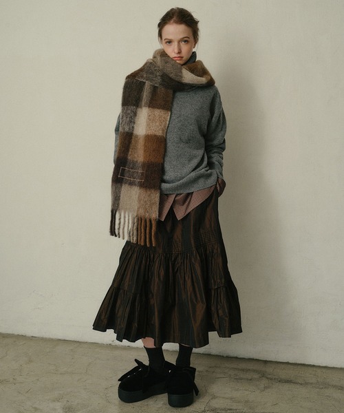 LE CIEL BLEU（ルシェルブルー） スカート 「再入荷」タフタギャザード