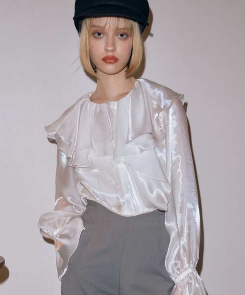 「EIMY ISTOIRE」 長袖ブラウス FREE グレー レディース_画像3