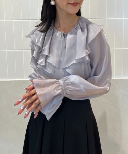 「EIMY ISTOIRE」 長袖ブラウス FREE グレー レディース_画像4