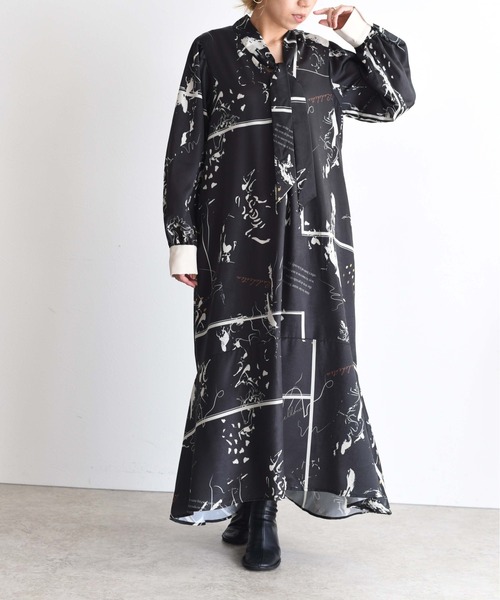 Eimee Law　刺繍ロゴフリルPO　ブラック Eimee Law（エイミーロウ） 長袖ワンピース FREE スミクロ レディース