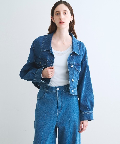 three dots（スリー ドッツ） デニムジャケット gジャン デニム