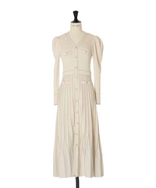 Her lip to エクリュ ニットワンピース S Her lip to ニットワンピース S ベージュ レディース : ZOZOTOWN Yahoo