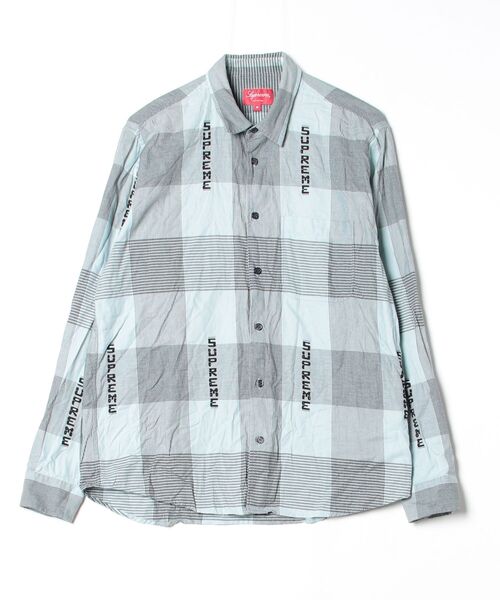 Supreme（シュプリーム） チェック柄長袖シャツ M ブルー メンズ