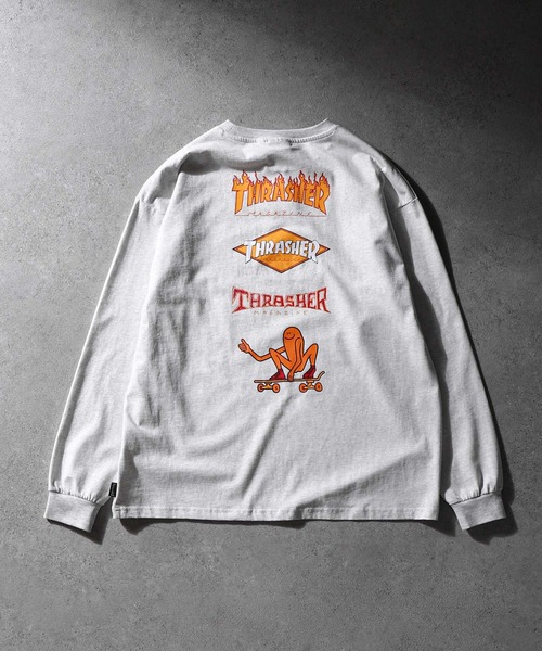 「THRASHER」 長袖Tシャツ MEDIUM グレー メンズ_画像2